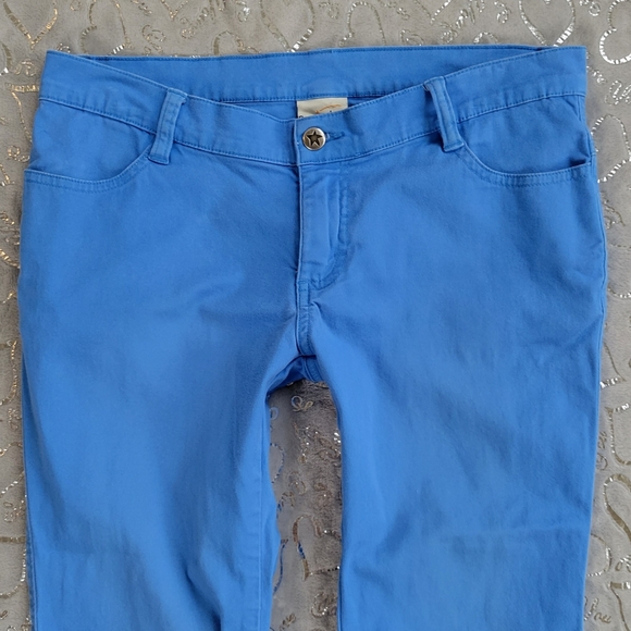 Electric Blue Capri Jeans Straight Leg Cropped 7 - Picture 3 of 8